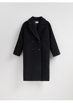 Reserved - Dwurzędowy płaszcz oversize - czarny ze sklepu Reserved w kategorii Płaszcze damskie - zdjęcie 187527978