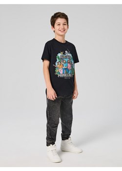 Sinsay - Bawełniana koszulka z nadrukiem Minecraft - czarny ze sklepu Sinsay w kategorii T-shirty chłopięce - zdjęcie 187528456