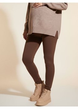 Sinsay - Bawełniane legginsy ciążowe - brązowy ze sklepu Sinsay w kategorii Spodnie ciążowe - zdjęcie 187528457