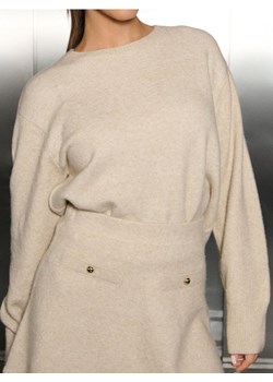 Sinsay - Sweter ze złotymi detalami - beżowy ze sklepu Sinsay w kategorii Swetry damskie - zdjęcie 187528475