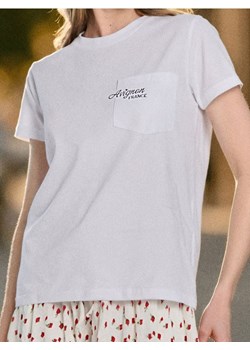 Sinsay - Bawełniana koszulka z haftem - biały ze sklepu Sinsay w kategorii Bluzki damskie - zdjęcie 187528479