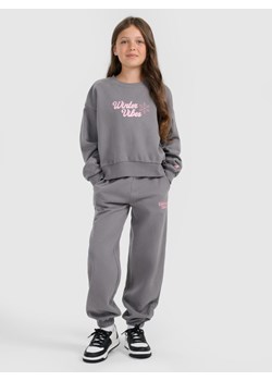 Dziewczęce spodnie dresowe joggery 4F 4FJRAW25TTROF1642 - szare ze sklepu Sportstylestory.com w kategorii Spodnie dziewczęce - zdjęcie 187528625