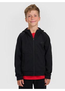 Chłopięca bluza dresowa rozpinana z kapturem 4F 4FJRAW25TSWSM2415 - czarna ze sklepu Sportstylestory.com w kategorii Bluzy chłopięce - zdjęcie 187528735