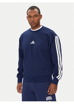 adidas Bluza Essentials 3-Stripes JE6307 Granatowy Regular Fit ze sklepu MODIVO w kategorii Bluzy męskie - zdjęcie 187529179