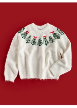 Reserved - Sweter ze świątecznym wzorem - złamana biel ze sklepu Reserved w kategorii Swetry damskie - zdjęcie 187529505
