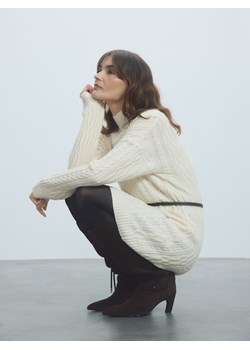 Reserved - Sukienka z wełną - złamana biel ze sklepu Reserved w kategorii Sukienki - zdjęcie 187529526