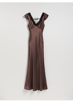 Reserved - Sukienka z wiskozy - brązowy ze sklepu Reserved w kategorii Sukienki - zdjęcie 187529537