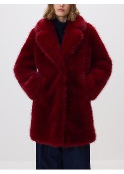 Reserved - Płaszcz z imitacji futra - czerwony ze sklepu Reserved w kategorii Futra damskie - zdjęcie 187529707