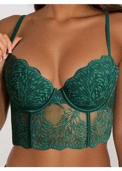 Sinsay - Gorset push-up z elastyczną koronką - zielony ze sklepu Sinsay w kategorii Gorsety - zdjęcie 187530149
