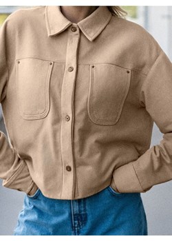 Sinsay - Kurtka z imitacji zamszu - kremowy ze sklepu Sinsay w kategorii Kurtki damskie - zdjęcie 187530159