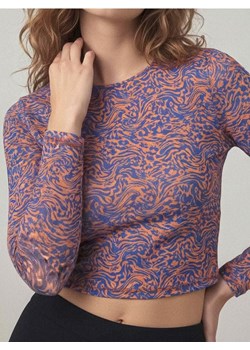 Sinsay - Wzorzysta bluzka typu crop z długim rękawem - wielobarwny ze sklepu Sinsay w kategorii Bluzki damskie - zdjęcie 187530187