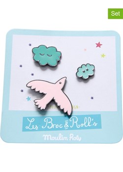 Moulin Roty Przypinki (3 szt.) w kolorze turkusowo-różowym ze sklepu Limango Polska w kategorii Zabawki - zdjęcie 187531157