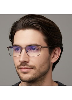 Brązowe męskie okulary do komputera BLUE LIGHT zerówki 2553E ze sklepu Stylion w kategorii Okulary zerówki męskie - zdjęcie 187531746