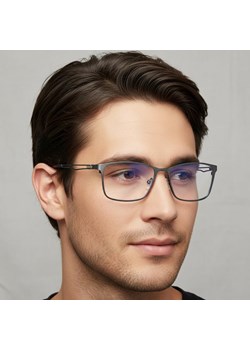 Męskie grafitowe okulary do komputera BLUE LIGHT zerówki 2554D ze sklepu Stylion w kategorii Okulary zerówki damskie - zdjęcie 187531749