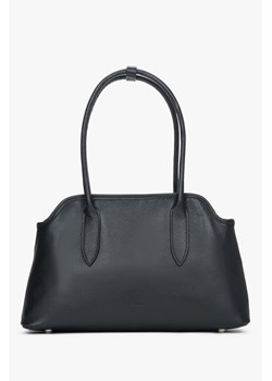 Estro: Czarna torebka damska na ramię z włoskiej skóry naturalnej Premium ze sklepu Estro w kategorii Kuferki - zdjęcie 187532539