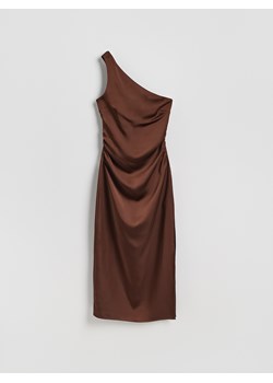 Reserved - Sukienka z ozdobnym marszczeniem - brązowy ze sklepu Reserved w kategorii Sukienki - zdjęcie 187532575