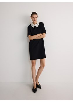 Reserved - Sukienka z ozdobnym kołnierzem - czarny ze sklepu Reserved w kategorii Sukienki - zdjęcie 187532635