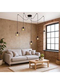 5-punktowy żyrandol industrialny pająk ALAMOS L5 w stylu loftowym ze sklepu Lysne w kategorii Lampy wiszące - zdjęcie 187532917