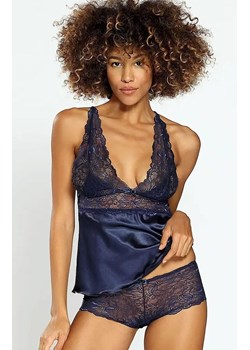 Satynowa piżama krótka z koronką Belinda, Kolor granatowy, Rozmiar S, DKaren ze sklepu Intymna w kategorii Bielizna nocna - zdjęcie 187533888