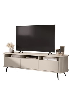 Kaszmirowa stojąca szafka RTV z półkami - Ellmora ze sklepu Edinos.pl w kategorii Szafki RTV - zdjęcie 187534057