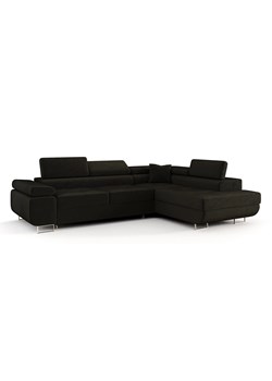 Czarny narożnik welurowy z funckją spania B9-H34 ze sklepu Edinos.pl w kategorii Narożniki - zdjęcie 187534109