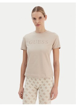Guess T-Shirt V6RI20 J1314 Beżowy Regular Fit ze sklepu MODIVO w kategorii Bluzki damskie - zdjęcie 187535259