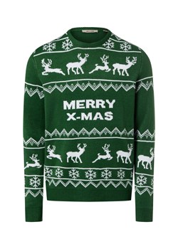 Only&Sons Męski sweter z dzianiny Mężczyźni Sztuczne włókno zielony wzorzysty ze sklepu vangraaf w kategorii Swetry męskie - zdjęcie 187535425