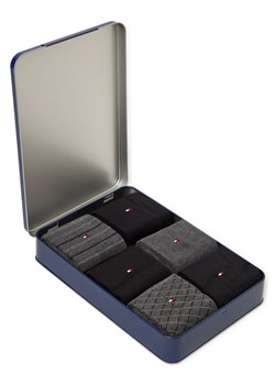 Tommy Hilfiger Męskie 6-pak skarpet w pudełku prezentowym Mężczyźni Bawełna szary wzorzysty ze sklepu vangraaf w kategorii Skarpetki męskie - zdjęcie 187535476
