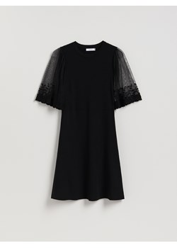 Reserved - Sukienka z ozdobnymi rękawami - czarny ze sklepu Reserved w kategorii Sukienki - zdjęcie 187535685