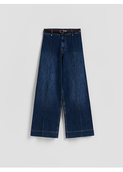 Reserved - Jeansy z paskiem - niebieski ze sklepu Reserved w kategorii Jeansy damskie - zdjęcie 187535695