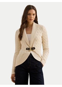 LAUREN RALPH LAUREN Kardigan 200P03473003 Beżowy Regular Fit ze sklepu MODIVO w kategorii Swetry damskie - zdjęcie 187535979
