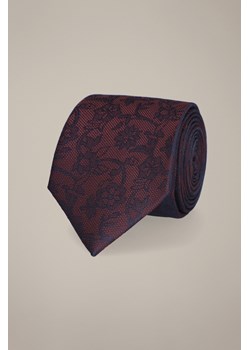 Krawat Bordowo-Granatowy Wzór w Kwiaty ze sklepu Lancerto S.A. w kategorii Krawaty - zdjęcie 187536268