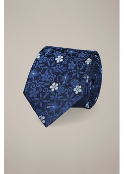 Krawat Granatowy Wzór w Kwiaty ze sklepu Lancerto S.A. w kategorii Krawaty - zdjęcie 187536269