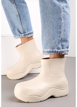 Beżowe Kalosze Gumowe na Grubej Podeszwie Cengor ze sklepu born2be.pl w kategorii Kalosze damskie - zdjęcie 187536278