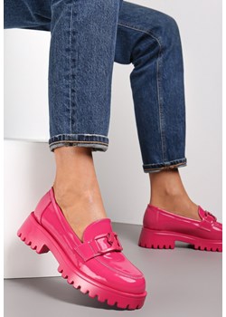 Fuksjowe Mokasyny Quasar ze sklepu born2be.pl w kategorii Mokasyny damskie - zdjęcie 187536279