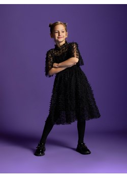 Reserved - Tiulowa sukienka z kokardkami - czarny ze sklepu Reserved w kategorii Sukienki dziewczęce - zdjęcie 187536419