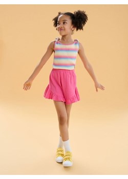 Sinsay - Szorty z muślinowej bawełny wykończone falbanami - różowy ze sklepu Sinsay w kategorii Spodenki dziewczęce - zdjęcie 187537965