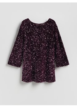 Reserved - Sukienka mini z kokardą - ciemnofioletowy ze sklepu Reserved w kategorii Sukienki - zdjęcie 187538029