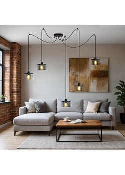 5-punktowa lampa wisząca pająk GALO LOFT L5 z regulacją wysokości ze sklepu Lysne w kategorii Lampy wiszące - zdjęcie 187538175