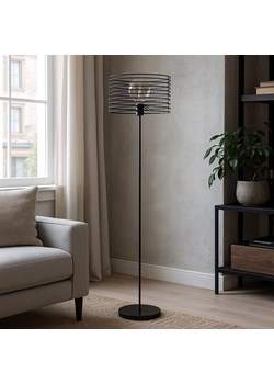 Czarna lampa podłogowa do salonu FORNOSA LOFT z drucianym kloszem ze sklepu Lysne w kategorii Lampy podłogowe - zdjęcie 187538179