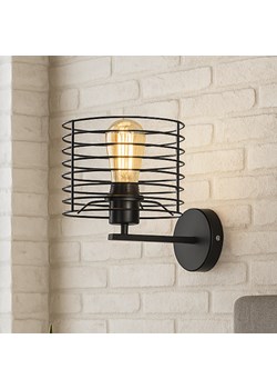 Czarny kinkiet loft do sypialni ARGOS LOFT z drucianym kloszem ze sklepu Lysne w kategorii Lampy ścienne - zdjęcie 187538189