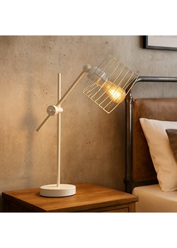 Biała lampa stołowa z regulowanym ramieniem NEAPOL LOFT w stylu industrialnym ze sklepu Lysne w kategorii Lampy stołowe - zdjęcie 187538199
