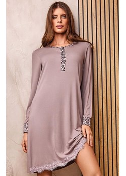 Damska koszula nocna z długim rękawem 3809 Day, Kolor taupe, Rozmiar S, Lormar ze sklepu Primodo w kategorii Koszule nocne - zdjęcie 187538516