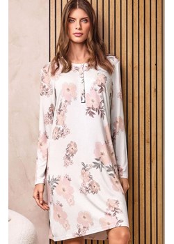 Damska koszula nocna w kwiatowy wzór 3828 Garden, Kolor kremowy-wzór, Rozmiar M, Lormar ze sklepu Primodo w kategorii Koszule nocne - zdjęcie 187538519