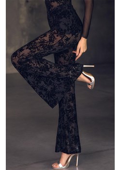 Marilyn spodnie dzwony z flokowym wzorem Gaja, Kolor czarny, Rozmiar L, Marilyn ze sklepu Primodo w kategorii Spodnie damskie - zdjęcie 187538526