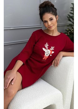 Sensis świąteczna koszula nocna Elia, Kolor bordowy, Rozmiar S/M, SENSIS ze sklepu Primodo w kategorii Koszule nocne - zdjęcie 187538555
