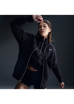 Damska bluza z kapturem o kroju oversize z zamkiem na całej długości Nike Phoenix Fleece - Czerń ze sklepu Nike poland w kategorii Bluzy damskie - zdjęcie 187538579