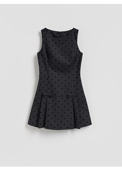 Reserved - Sukienka mini w groszki - jasnoszary ze sklepu Reserved w kategorii Sukienki - zdjęcie 187538678