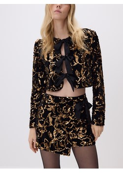 Reserved - Cekinowa marynarka z kokardami - czarny ze sklepu Reserved w kategorii Kurtki damskie - zdjęcie 187538695