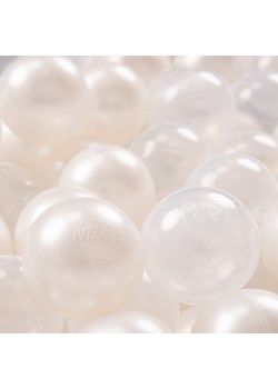 KiddyMoon Plastikowe piłeczki 7cm Zabawka zestaw kulek, perła-transparent ze sklepu kontri.pl w kategorii Zabawki - zdjęcie 187539299